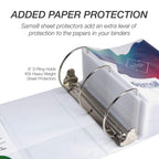 Samsill Durable 6 inch 3 Ring Binder, Locking D Ring Binder, Customizable Clear View Cover, White, 2-Pack, Holds 1225 Pages