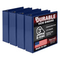Samsill Durable 3 inch 3 Ring Binder, Made in USA, D Ring Binder, 100% Recycled Chipboard, Blue, 4 Pack
