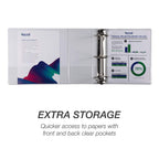 Samsill Durable 5 Inch 3 Ring Binder, D Ring Binder, Customizable Clear View, White, 2-Pack, Holds 1070 Pages