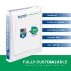 Samsill 1.5 Inch 3 Ring Binders, Made in USA, Economy Round Ring, Clear View Cover, 325 Sheet Capacity - for School, Home, Office - White, 12 Pack