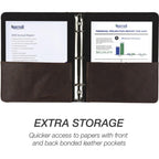 Samsill Vintage Leather Mini 3 Ring Binder 1 Inch Round Ring (Holds 200 Sheets), 5.5 x 8.5 Inch Documents, Professional Organizer, Planner, Notebook, Brown