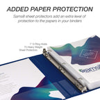 Samsill Durable 1 inch 3 Ring Binder, Made in USA, D Ring Binder, 100% Recycled Chipboard, Blue, 12 Pack