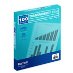 Samsill 100 Pack Transparent Printer Sheets, Projector Film, Clear Transparency Film for Laser Jet Printers, 8.5 x 11 Inch Sheets - Black Image Only,