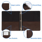 Samsill Vintage Leather Binder, 1.5 Inch Round Ring (Holds 325 Sheets), Letter Size 8.5x11 Documents, Professional Organizer Portfolio, Planner, No Zipper, Brown