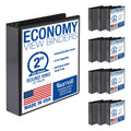 Samsill 2 Inch 3 Ring Binders, Economy Round Ring, Clear View Cover, 425 Sheet Capacity - for School, Home, Office - Black, 12 Pack