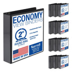 Samsill 2 Inch 3 Ring Binders, Economy Round Ring, Clear View Cover, 425 Sheet Capacity - for School, Home, Office - Black, 12 Pack