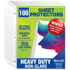 Samsill 100 Pack Heavy Duty Sheet Protectors, Non-Glare, 8.5x11 Inch Page Protectors for 3 Ring Binder, Letter Size Protectors, Reinforced Holes,  Non-Glare Protector, Top Loading, Acid Free
