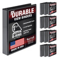 Samsill Durable 1.5 inch 3 Ring Binder, Made in USA, D Ring Binder, 100% Recycled Chipboard, Black, 12 Pack