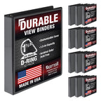 Samsill Durable 1.5 inch 3 Ring Binder, Made in USA, D Ring Binder, 100% Recycled Chipboard, Black, 12 Pack
