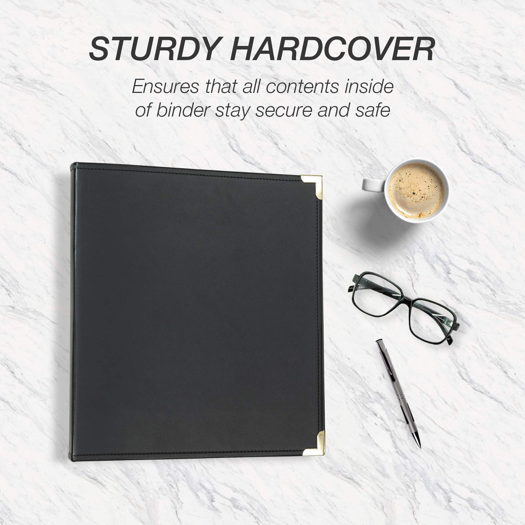 Samsill Classic Collection Executive Presentation 3 Ring Binder/Portfolio Binder, 2 Inch Binder, Brass Round Ring (Holds 425 Sheets), Black