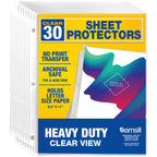 Samsill 30 Pack Heavy Duty Sheet Protectors, Crystal Clear, 8.5x11 Inch Page Protectors for 3 Ring Binder, Letter Size Protectors, Reinforced Holes,  Clear Document Sleeve, Top Loading, Acid Free