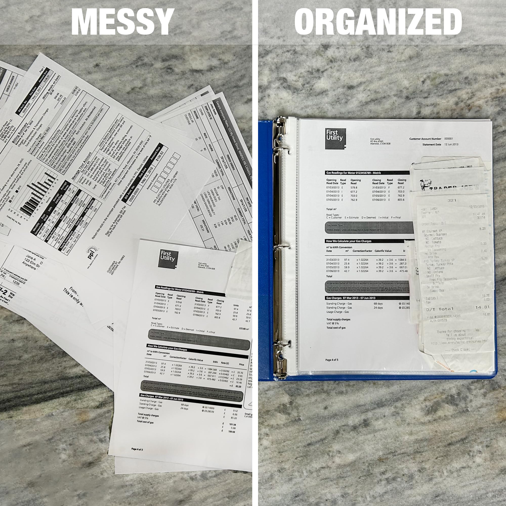 Samsill 500 Pack Heavy Duty Sheet Protectors, Non-Glare, 8.5x11 Inch Page Protectors for 3 Ring Binder, Letter Size Protectors Reinforced Holes, Non-Glare Document Sleeve, Top Loading, Acid Free