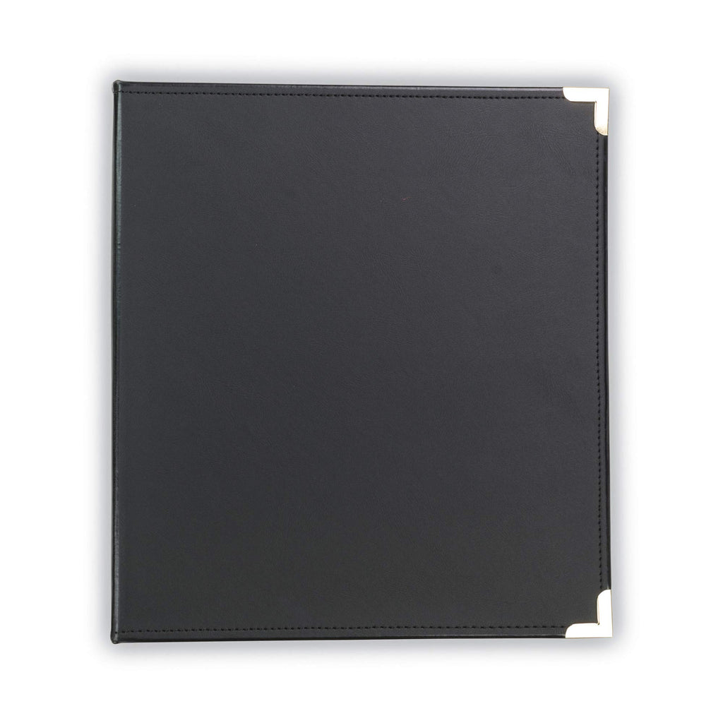 Samsill Classic Collection Leather 3 Ring Binder, Executive Presentation Portfolio, 0.5 Inch (Holds 100 Sheets), Brass Round Ring, Black