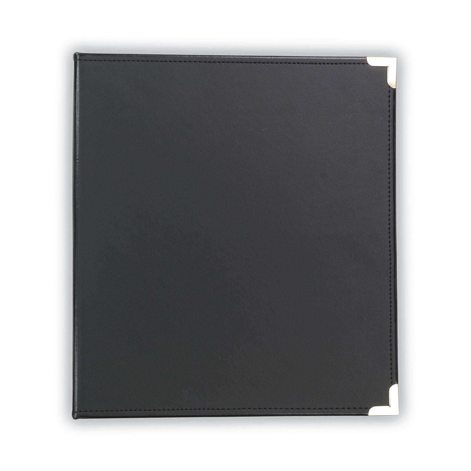 Samsill Classic Collection Leather 3 Ring Binder, Executive Presentation Portfolio, 0.5 Inch (Holds 100 Sheets), Brass Round Ring, Black