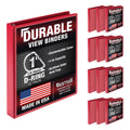Samsill Durable 1 inch 3 Ring Binder, Made in USA, D Ring Binder, FSC 100% Recycled Chipboard, Red, 12 Pack
