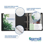 Samsill 2 Inch 3 Ring Binders, Economy Round Ring, Clear View Cover, 425 Sheet Capacity - for School, Home, Office - Black, 12 Pack