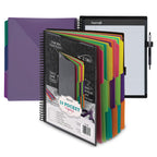 Samsill Spiral Folder Organizer - 12 Dividers & 24 Pockets with Notepad Holder, Multi Pocket Color Cordinated Folder Binder with Customizable Tabs, Document Organizer (Fashion)
