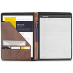 Samsill Two-Tone Padfolio Portfolio Folder, Professional Resume and Document Organizer with 8.5 x 11 Writing Pad, Business Card Pockets and Pen Holder, Faux Leather, Brown/Dark Brown