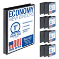 Samsill 1 Inch 3 Ring Binders, Made in USA, Economy Round Ring, Clear View Cover, 200 Sheet Capacity - for School, Home, Office - Black, 12 Pack