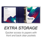 Samsill Durable 3 inch 3 Ring Binder, Made in USA, D Ring Binder, 100% Recycled Chipboard, Blue, 4 Pack