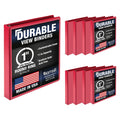 Samsill 8 Pack Durable 1 Inch 3 Ring Binders, Made in USA, Round Ring, Clear View Cover for Presentations, Red