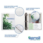 Samsill 0.5 Inch 3 Ring Binder, Made in USA, Economy Round Ring, Clear View Cover, 100 Sheet Capacity - for School, Home, Office -  White, 12 Pack