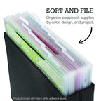 Samsill Scrapbook Storage Organizer Folders 12x12 Inch, 12 Pack, Paper Files with Customizable Tabs, Includes 12 Blank White tabs, Top-Loading, Heavy-Duty Files, Super Clear