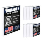 Samsill 8 Pack Durable 0.5 Inch 3 Ring Binders, Round Ring, Clear View Cover for Presentations, White