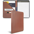 Samsill Contrast Stitch Leather Padfolio and Business Portfolio for Men and Women, Resume/Document Organizer with Writing Pad, Tan (71716)