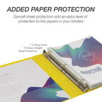 Samsill Durable 1 inch 3 Ring Binder, Made in USA, D Ring Binder, 100% Recycled Chipboard, Yellow, 12 Pack