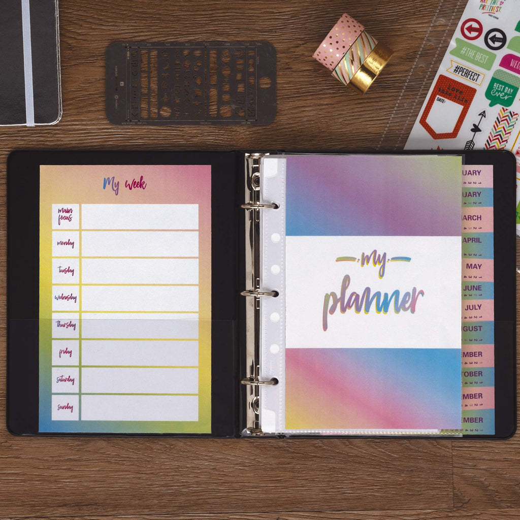 Samsill Economy 1 Inch Mini 3 Ring Binder, Round Ring Binder, Holds 5.5 x 8.5 Inch Documents, 1" Storage, 6-Pack, Black