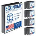 Samsill 1.5 Inch 3 Ring Binders, Made in USA, Economy Round Ring , Clear View Cover, 325 Sheet Capacity - for School, Home, Office - Black, 12 Pack