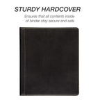 Samsill 0.5 Inch 3 Ring Binder, Leather, Black with Contrast Stitching, 8.5X 11 Inch, 3 Rings, Notebook Binder, Portfolio Organizer, Planner, Journal