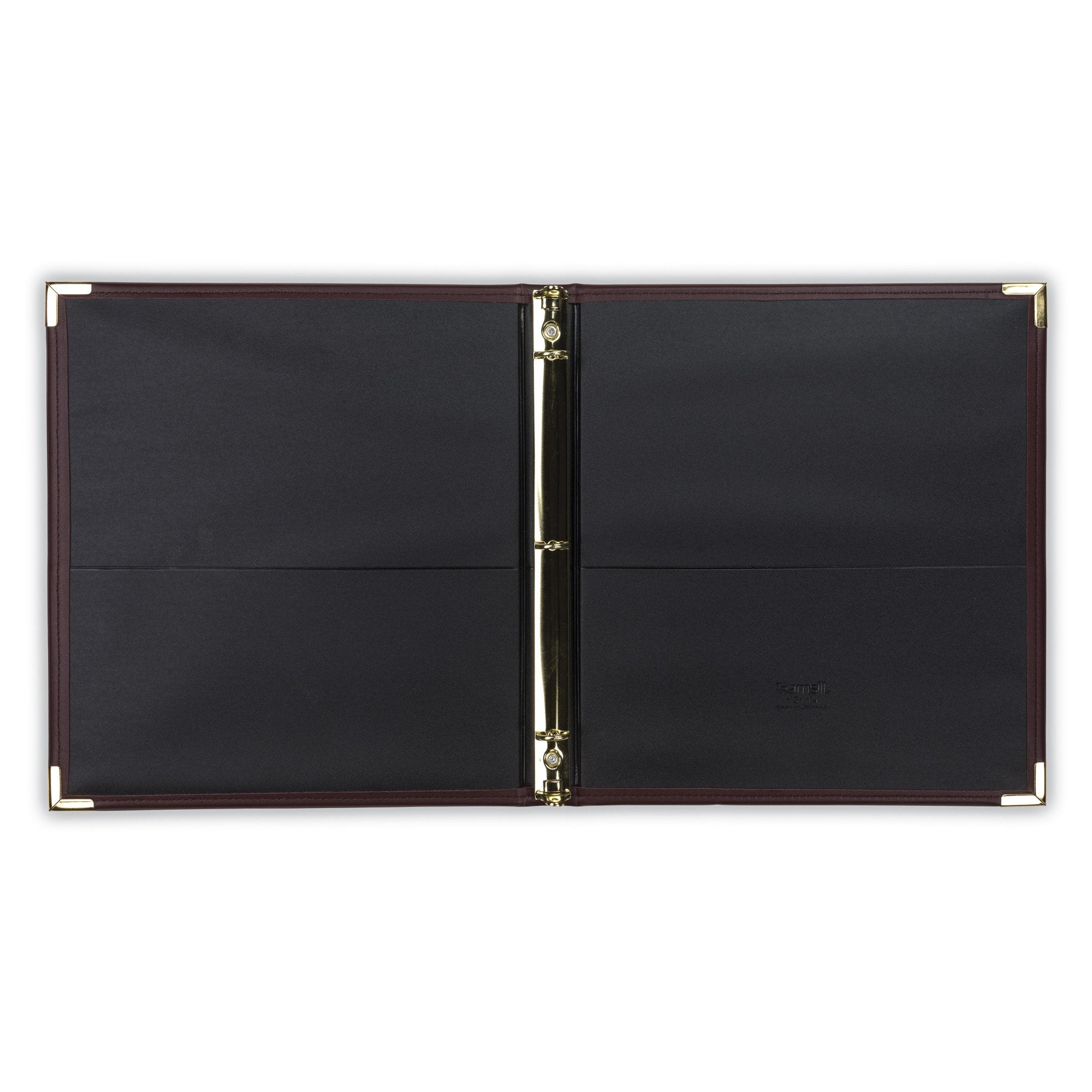 Samsill Classic Collection Leather 3 Ring Binder, Executive Presentation Portfolio, 0.5 Inch (Holds 100 Sheets), Brass Round Ring, Burgundy