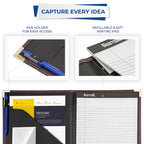 Samsill Classic Collection Business Portfolio - Executive Padfolio for Resume & Document Organizer - 8.5 by 11-Inch Legal Pad, Faux Leather with Brass Corners (Burgundy)