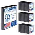 Samsill 1 Inch 3 Ring Binders, Made in USA, Economy Round Ring, Clear View Cover, 200 Sheet Capacity - for School, Home, Office - Black, 24 Pack