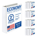 Samsill 3 Inch 3 Ring Binders, Economy Round Ring, Clear View Cover, 550 Sheet Capacity - for School, Home, Office - White, 12 Pack