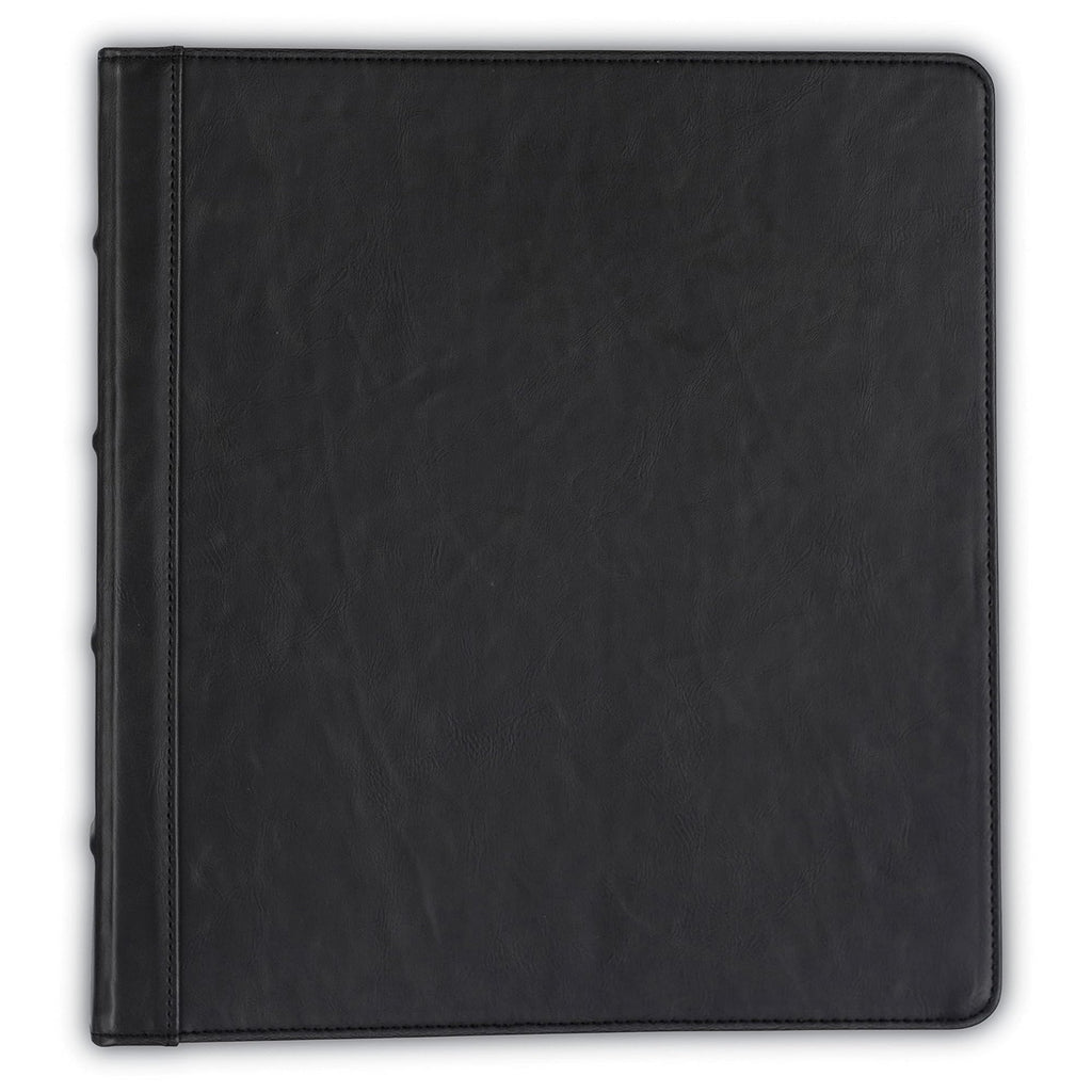Samsill Vintage Leather 3 Ring Binder, Leather Organizer, Planner, 1.5 Inch, Letter Size 8.5 x 11, No Zipper, Black