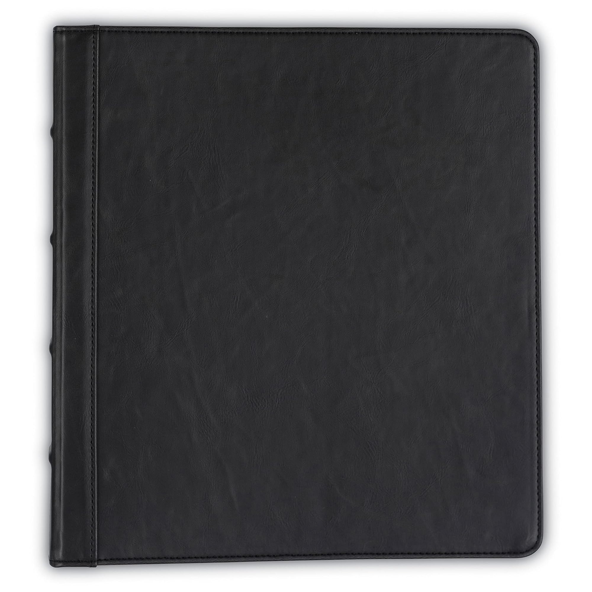 Samsill Vintage Leather 3 Ring Binder, Leather Organizer, Planner, 1.5 Inch, Letter Size 8.5 x 11, No Zipper, Black