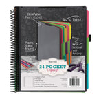 Samsill Spiral Folder Organizer - 12 Dividers & 24 Pockets with Notepad Holder, Multi Pocket Color Cordinated Folder Binder with Customizable Tabs, Document Organizer (Fashion)
