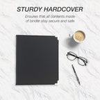 Samsill Leather Binder, Classic Collection, 3 Ring, Executive Presentation Portfolio, 1 Inch (Holds 200 Sheets), Brass Round Ring, Black