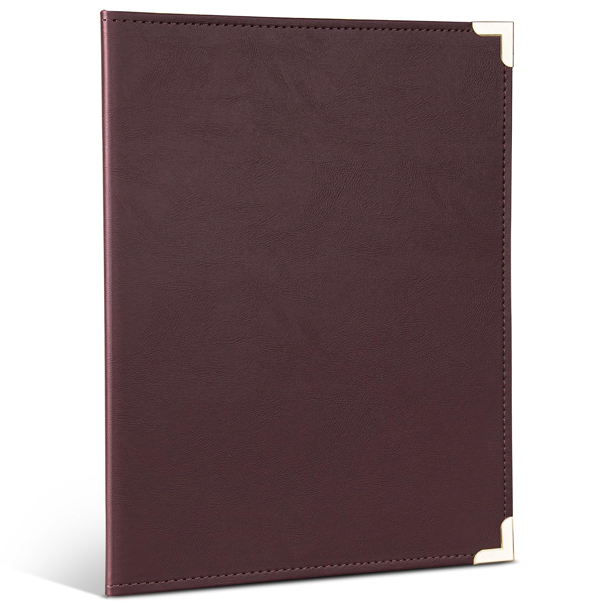 Samsill Classic Collection Business Portfolio - Executive Padfolio for Resume & Document Organizer - 8.5 by 11-Inch Legal Pad, Faux Leather with Brass Corners (Burgundy)