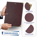 Samsill Classic Collection Business Portfolio - Executive Padfolio for Resume & Document Organizer - 8.5 by 11-Inch Legal Pad, Faux Leather with Brass Corners (Burgundy)