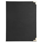 Samsill Classic Collection Business Portfolio - Executive Padfolio for Resume & Document Organizer - 8.5 by 11-Inch Legal Pad, Faux Leather with Brass Corners (Black)