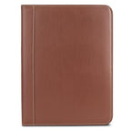 Samsill Contrast Stitch Leather Padfolio and Business Portfolio for Men and Women, Resume/Document Organizer with Writing Pad, Tan (71716)