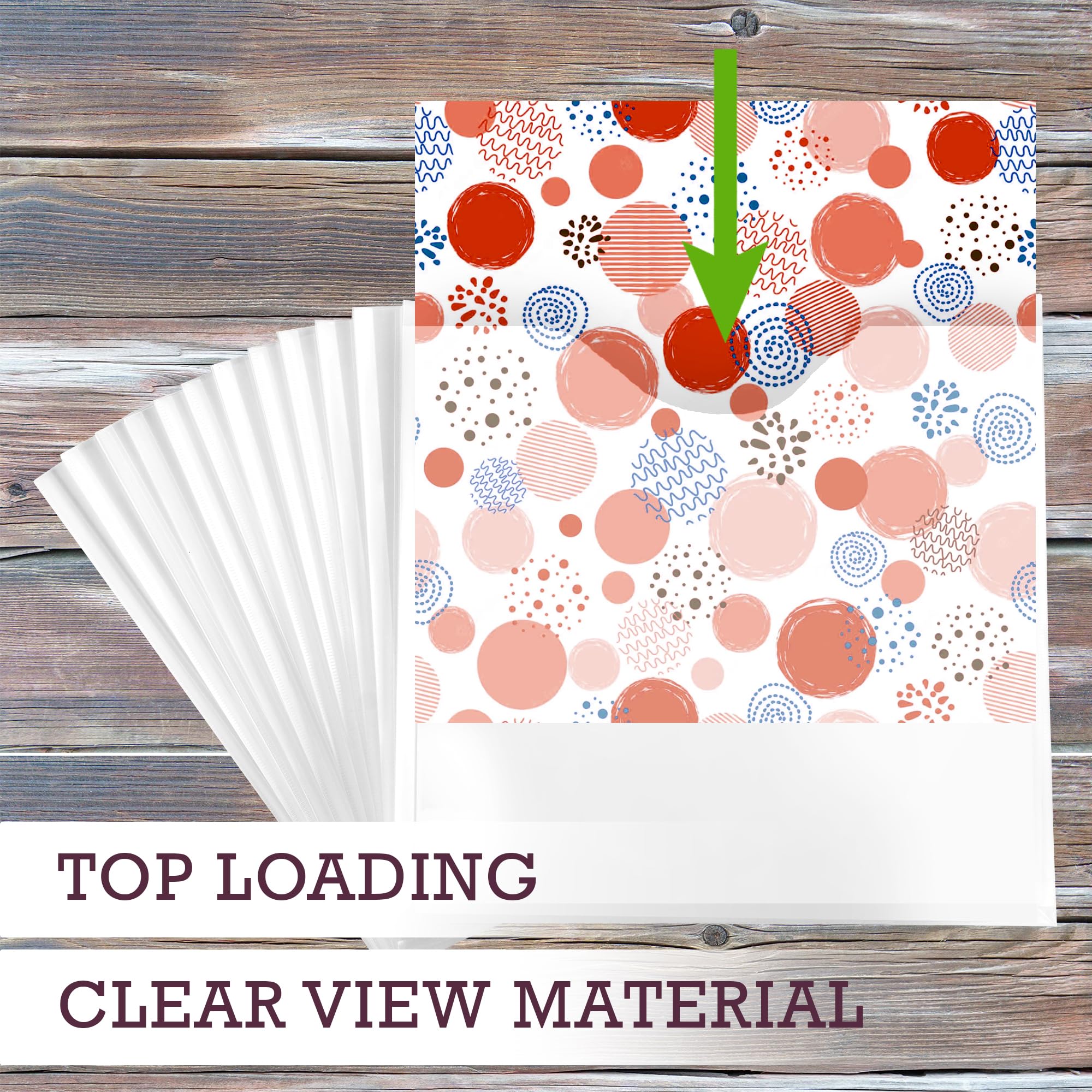 Samsill Scrapbook Storage Organizer Folders 12x12 Inch, 12 Pack, Paper Files with Customizable Tabs, Includes 12 Blank White tabs, Top-Loading, Heavy-Duty Files, Super Clear