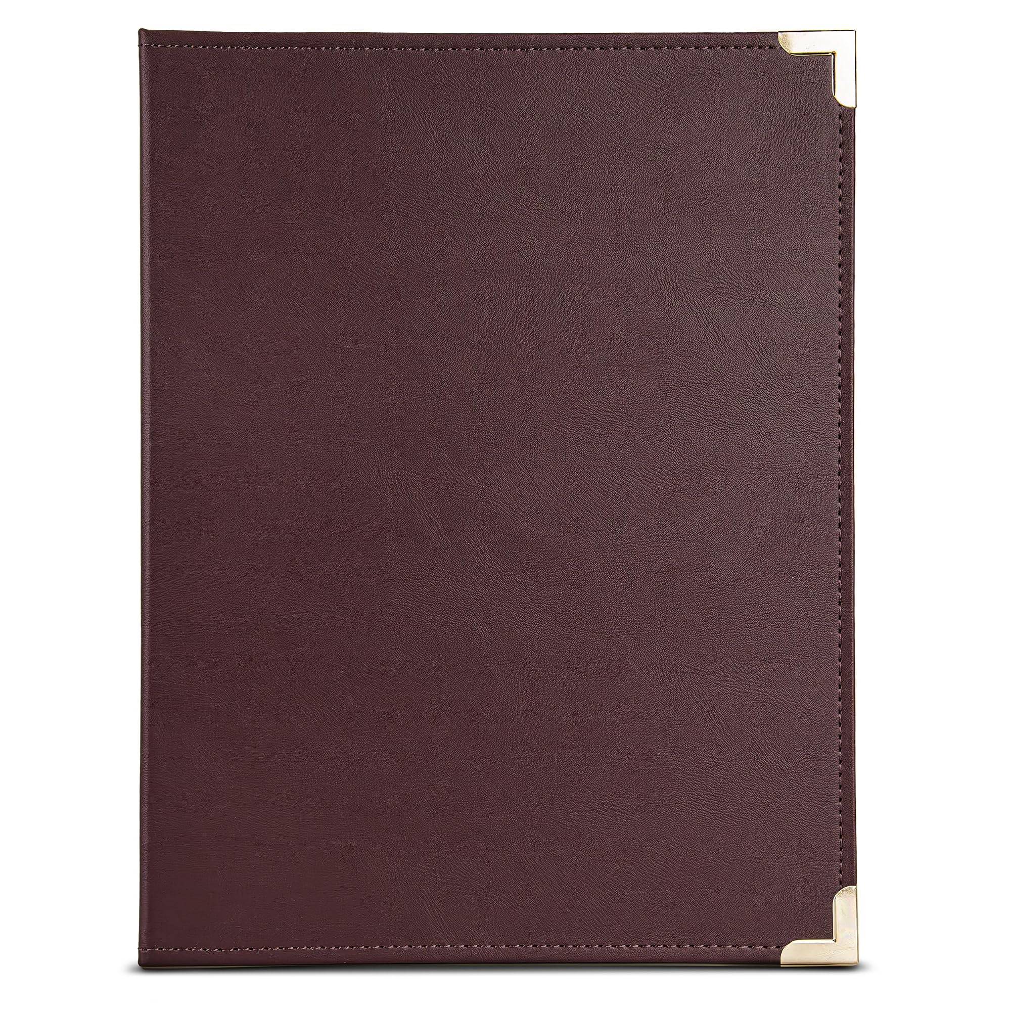 Samsill Classic Collection Business Portfolio - Executive Padfolio for Resume & Document Organizer - 8.5 by 11-Inch Legal Pad, Faux Leather with Brass Corners (Burgundy)