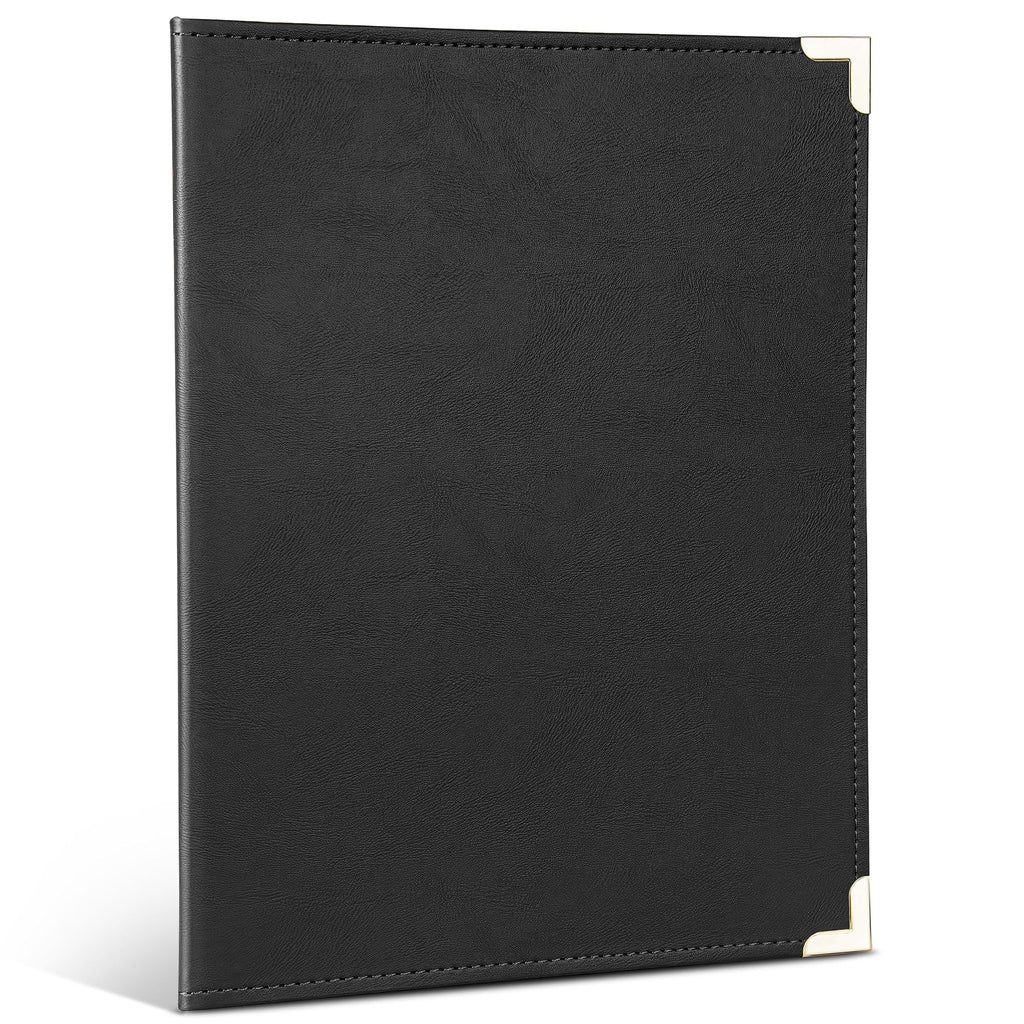 Samsill Classic Collection Business Portfolio - Executive Padfolio for Resume & Document Organizer - 8.5 by 11-Inch Legal Pad, Faux Leather with Brass Corners (Black)