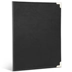 Samsill Classic Collection Business Portfolio - Executive Padfolio for Resume & Document Organizer - 8.5 by 11-Inch Legal Pad, Faux Leather with Brass Corners (Black)