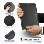 Samsill Professional Padfolio, Faux-Leather Mini Portfolio, with 5 x 8 Writing Pad, Black